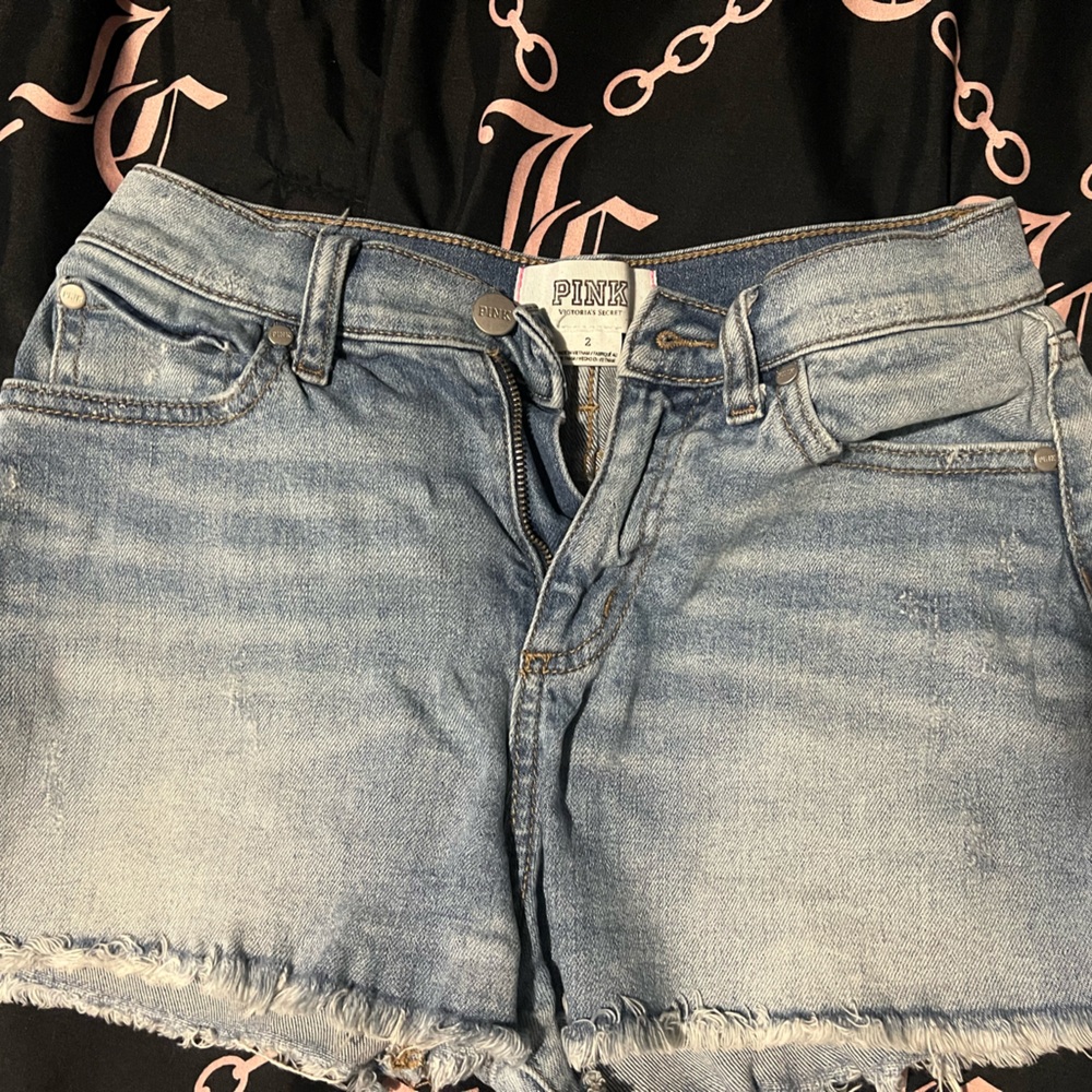 PINK Victoria's Secret Women's Blue Denim Shorts